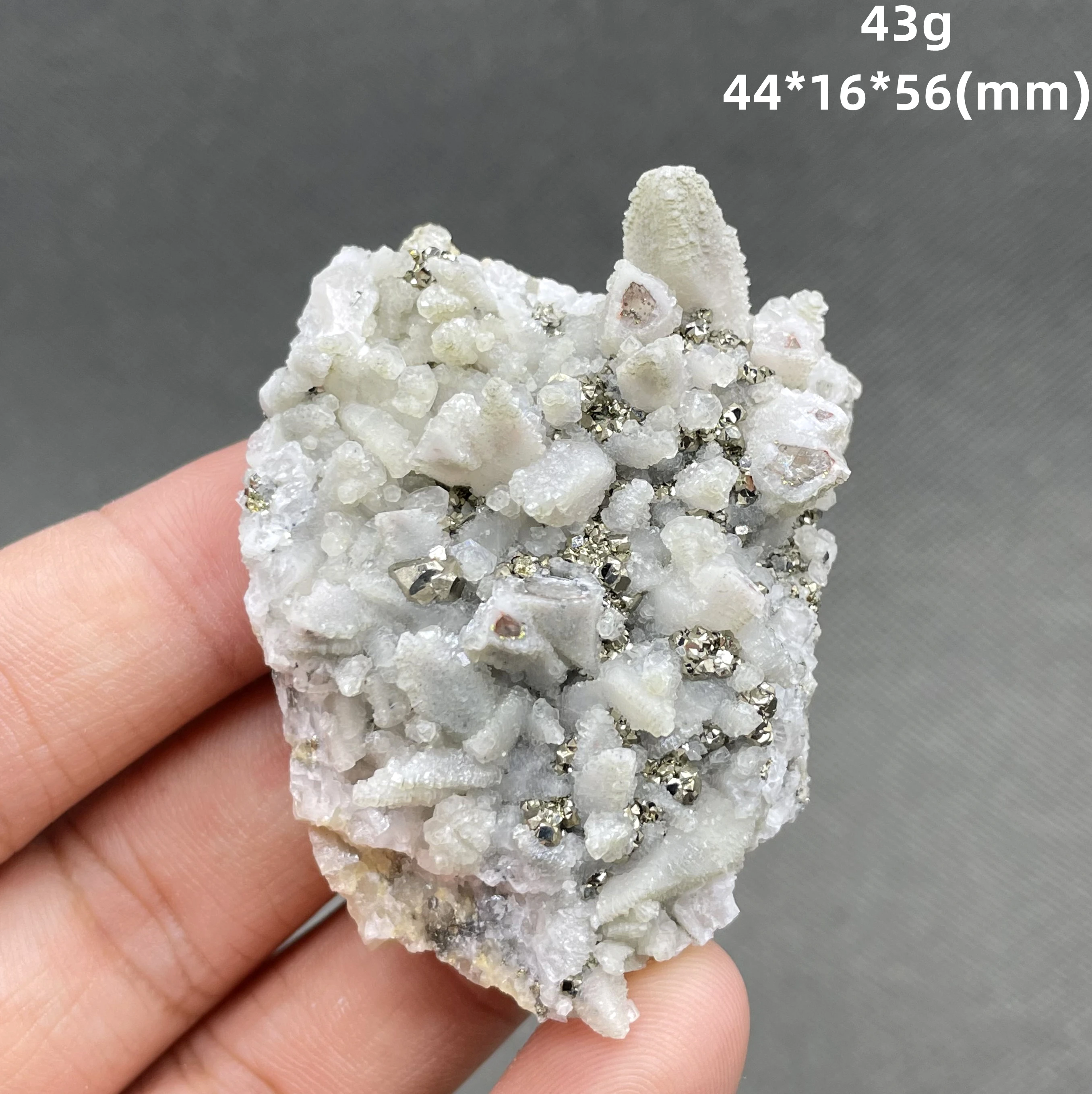 BEST! 100% natural Fluorescent calcite and pyrite symbiosis mineral specimen stones and crystals healing crystals quartz