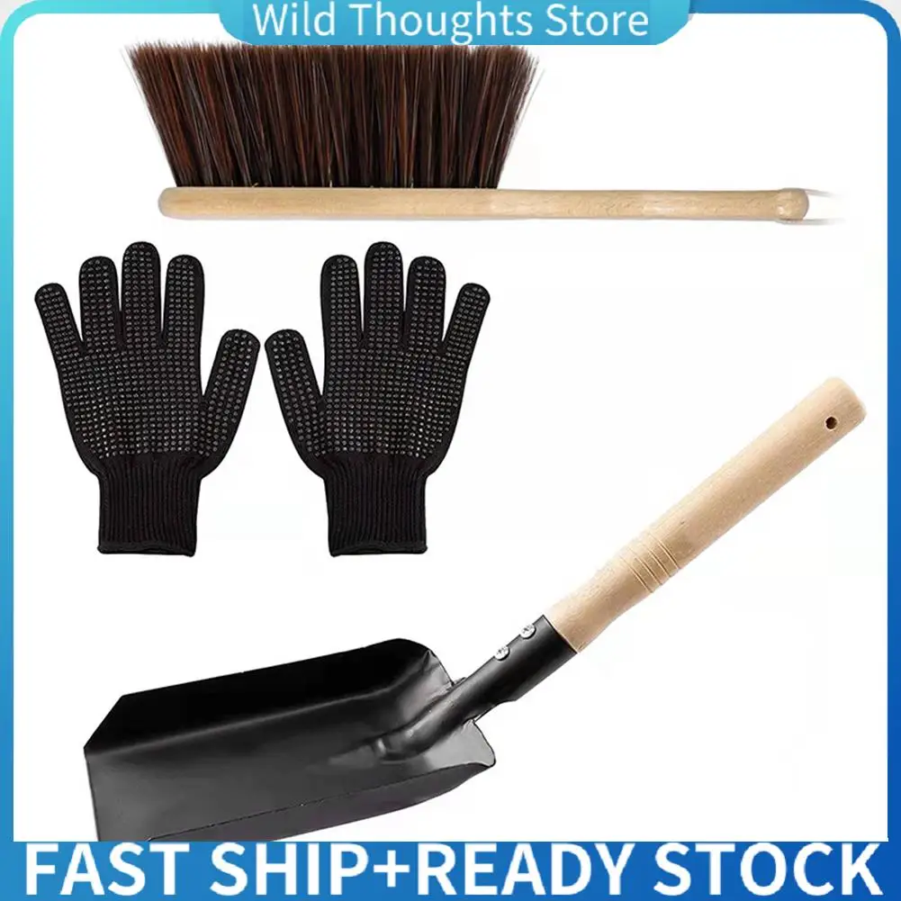 

Fireplace Ash Shovel And Brush Set, Shovel And Hearth Brush, Fireplace Shovel And Brush Hearth Tidy Accessories Set-[Qahk]