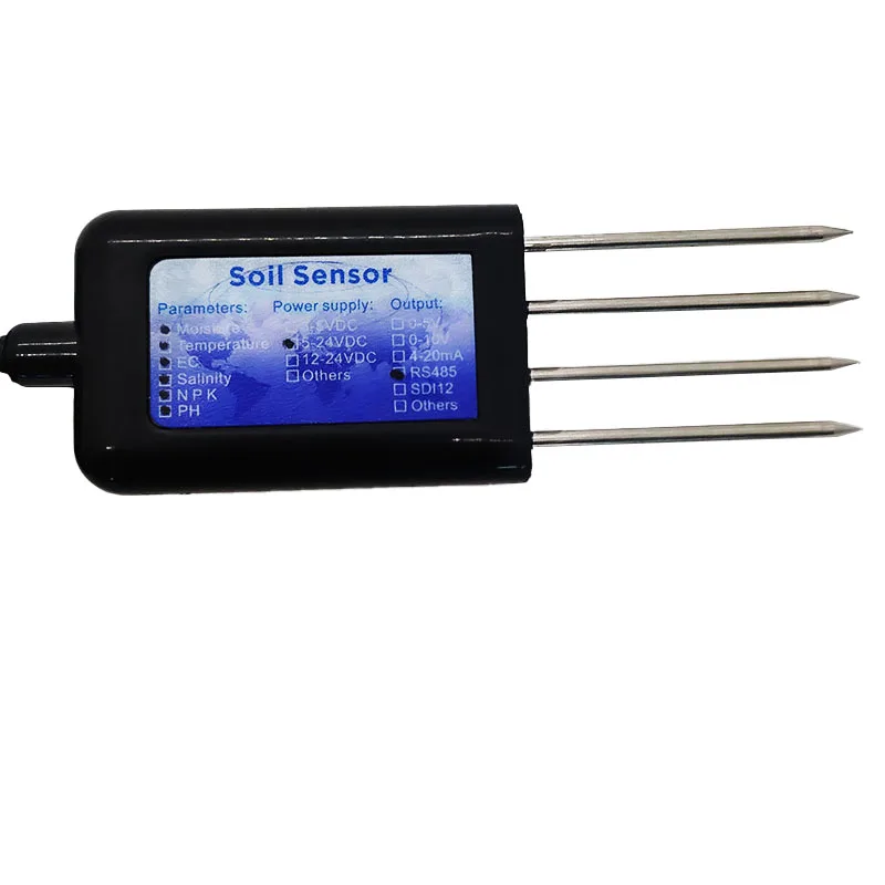 المهنية التربة 7 في 1 الاستشعار RS485 MODBUS 4-20MA اختبار التربة درجة الحرارة الرطوبة التوصيل الرطوبة EC PH NPK الاستشعار