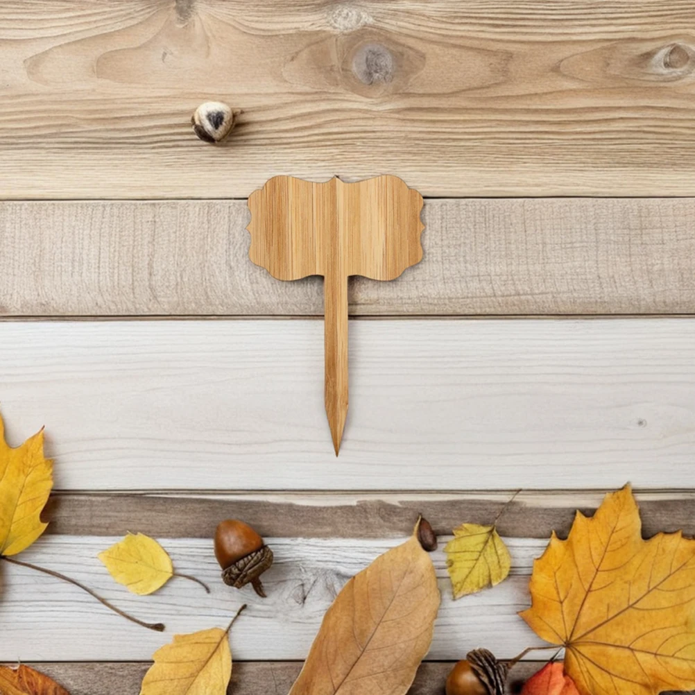 

10pcs Wooden Garden Markers Plant Labels Seedling Signs Vegetable Flowerpot Identifiers Durable Writeable Landscaping Tag