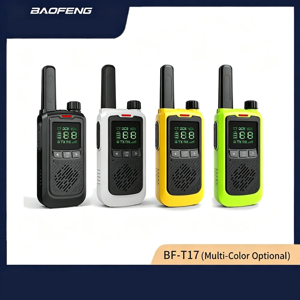 Baofeng BF-T17 UHF Mini Walkie Talkie, Slim LCD Display Portable Two-Way Radio for Outdoor Hiking & Camping