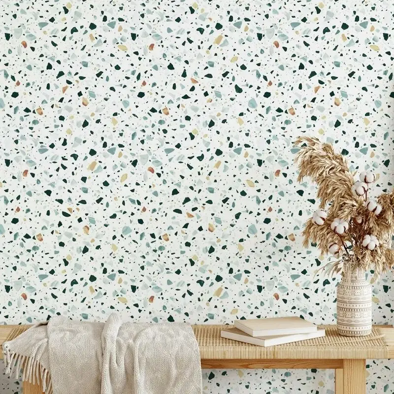 Traditional Italian Terrazzo Wallpaper Sticker,Decorative Wall Decals,Creates An Inviting Atmosphere That Perfect for  Any Room