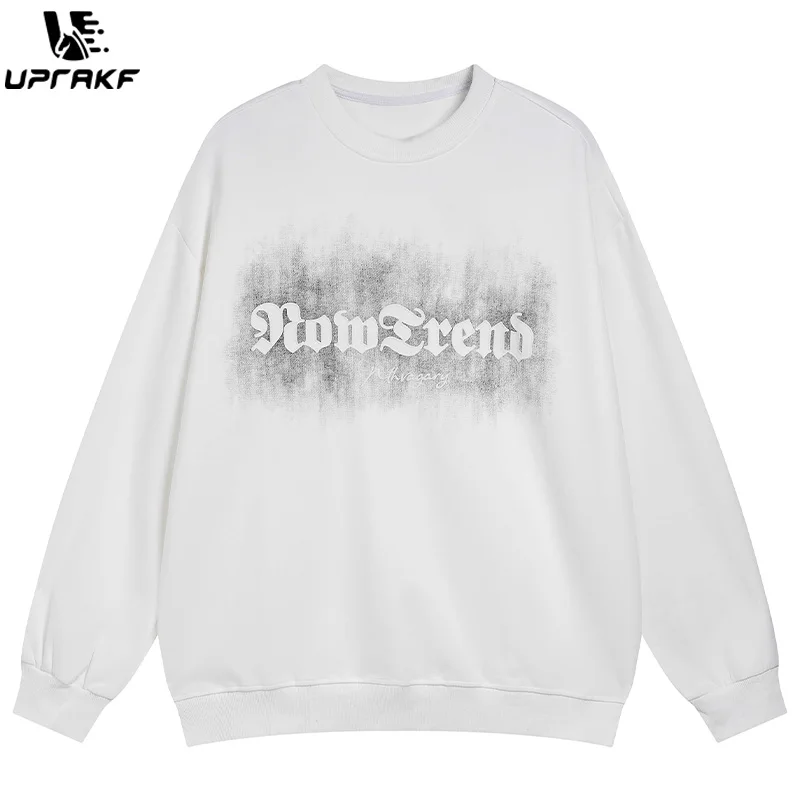 

UPRAKF Hoodie Letter Print Streetwear Tops Fashion Pullovers Hip Hop High Quality Simple Design Long Sleeve