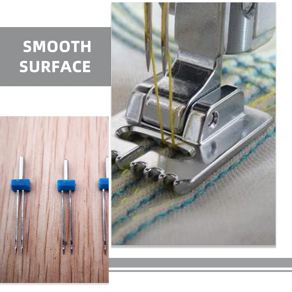 

1 set 1 Set Universal Twin Needles For Machine Knitted Fabrics Denim Home Sewing Tools Portable Sewing Machine Supplies