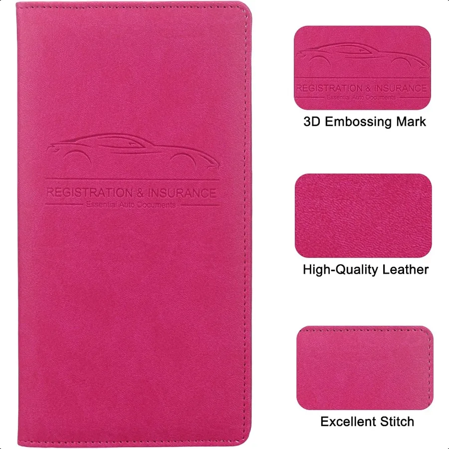 Porta carte di assicurazione per registrazione auto premium con porta guanti per veicolo con chiusura magnetica Organizzatore per auto per documenti Carte Licenza R