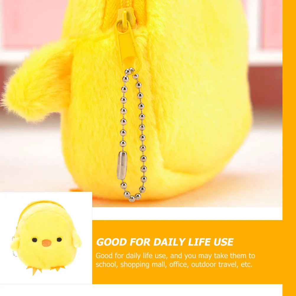 6Pcs Small Yellow Chicken Coin Purses Easter Chick Shaped Change Storage Bags for Kids Daily Use Chicken Coin Purse