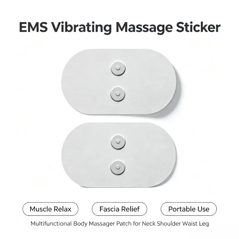 Wireless Rechargeable EMS Vibrating Massage Patch Multimode Low Frequency TENS Muscle Stimulator Portable Mini Fascia Massage