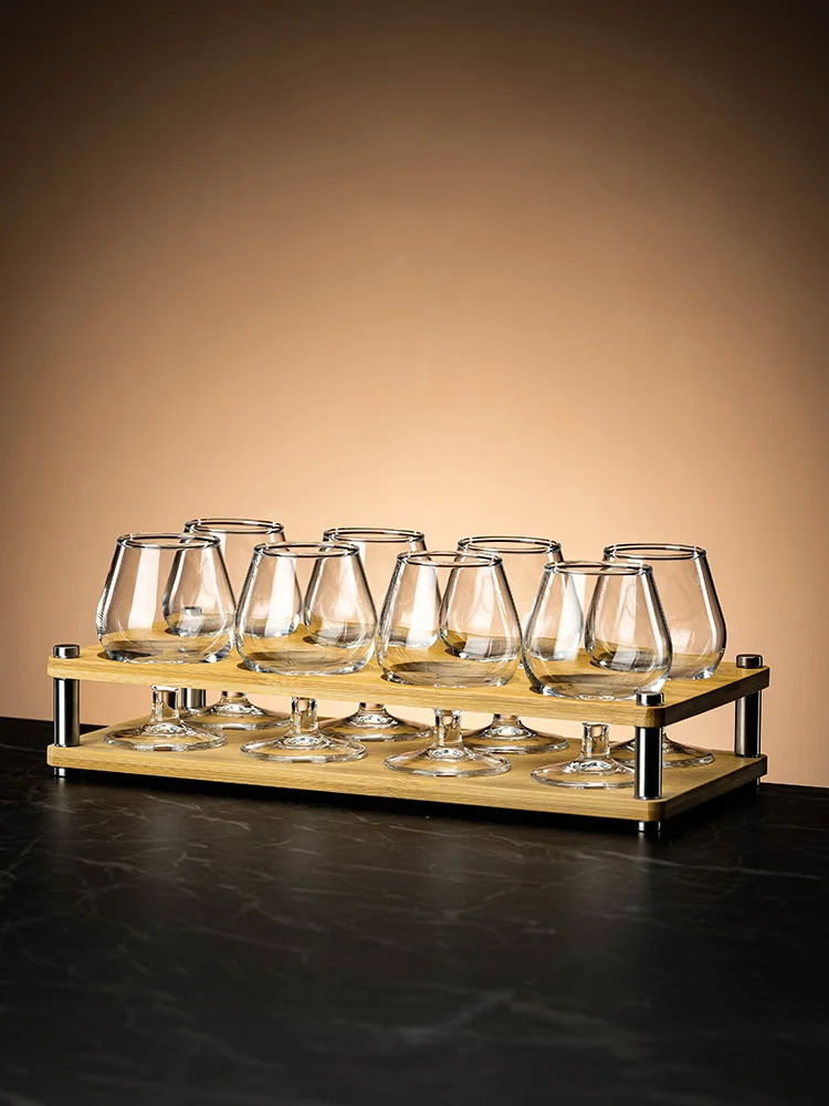 

Набор хрустальных стаканов для ликера для домашнего использования, двойные вишневые стаканы для виски с высокой ножкой, китайские стаканы для питья ручной работы