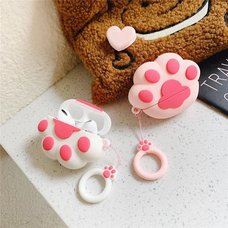 INS Cute Cartoon Cat Paw Earphone Case For apple AirPods 1 2 Pro Bluetooth Silicone Earphone Case for AirPods 3 New Cover Shell