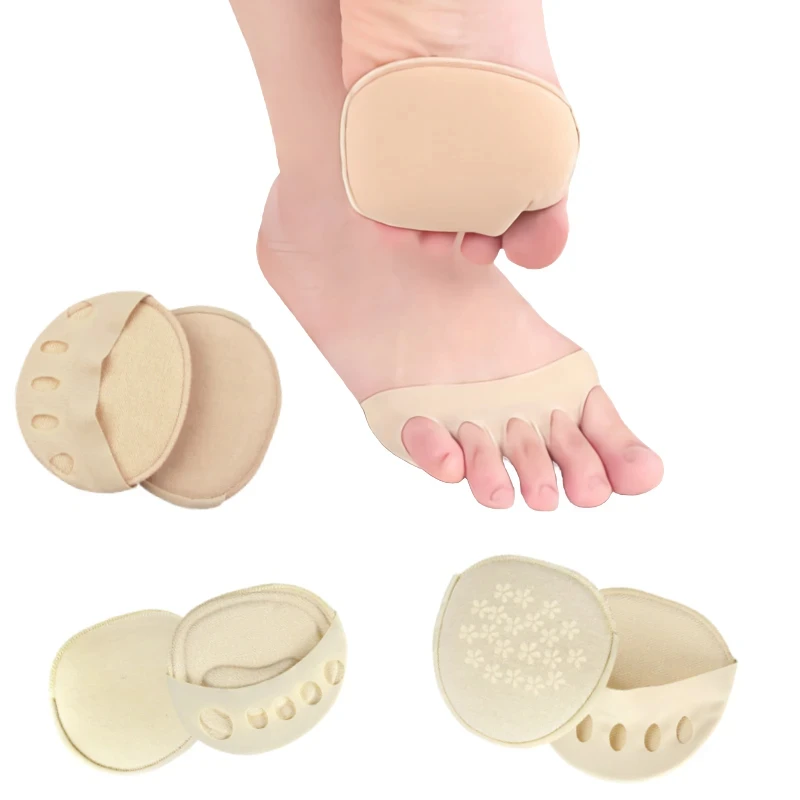 

2Pairs Metatarsal Gel Feet Care Protector High Heel Insoles Forefoot Cushion Socks Five Toes Half Yard Pads Bunion Pain Relief