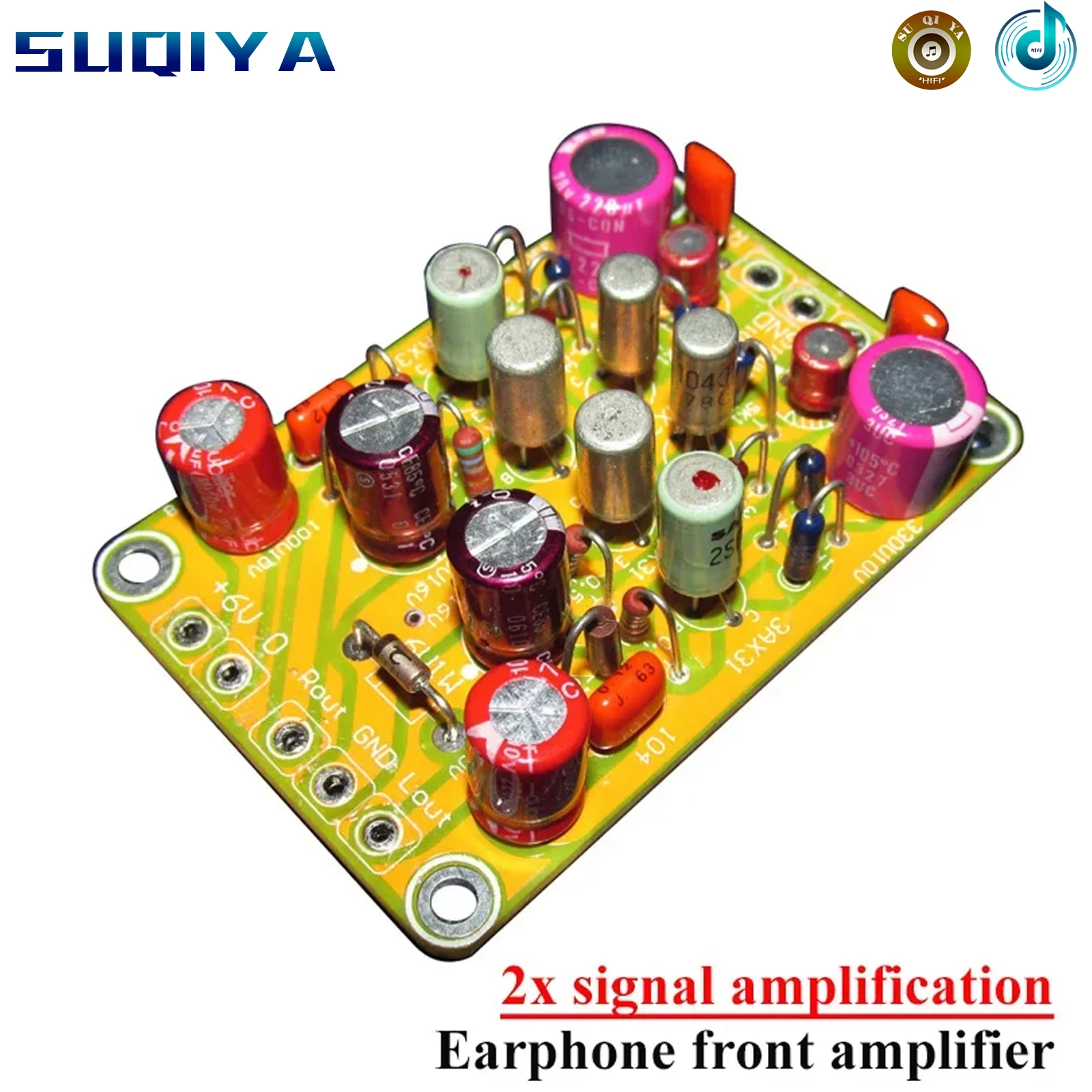 2X Amplification Headphone Dual Channel Preamplifier Board Germanium Tube Split Element Amplification for CD Player Mobile Phone