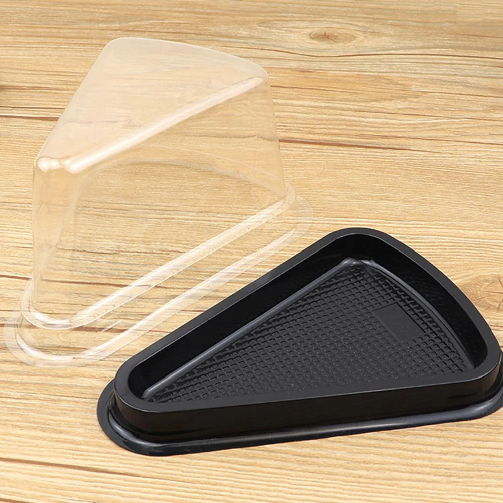 

100pcs Transparent Triangle Cake Boxes Mousse Cupcake Container Sealing Lid Dessert Packaging Box Bakery Cheesecake Food Grade