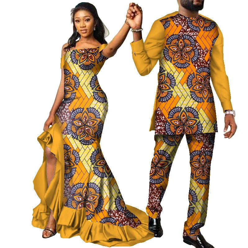 Африканские платья для пар, традиционное платье Базен, платье длиной до пола, дизайн для пары, костюм Дашики, африканская одежда, наряды для влюбленных