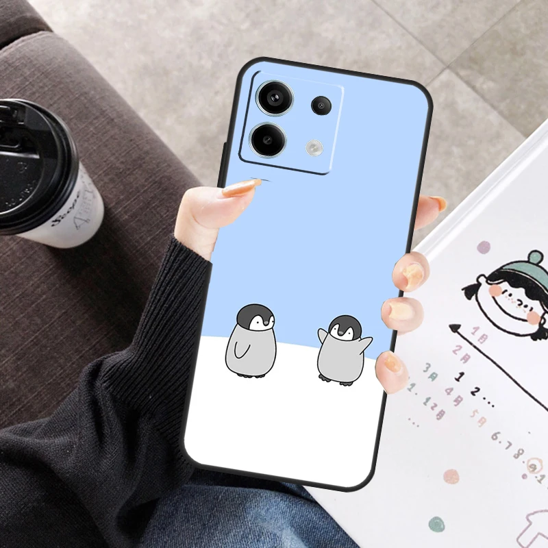 かわいいペンギンカバー Xiaomi Redmi Note 14 Pro 9 10 11 12 13 Pro 11S 12S ケース Redmi 14C 12C 10C 13C用
