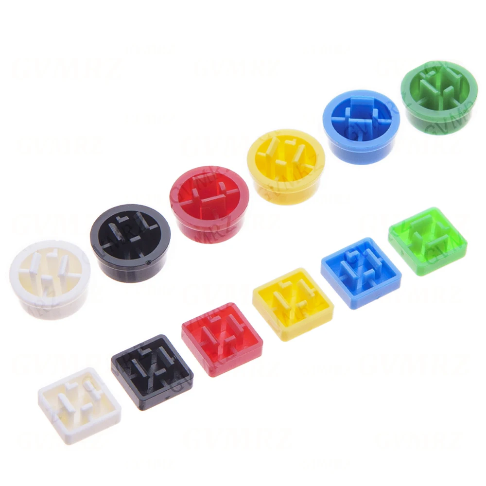 20PCS A14 A24 white green yellow Red black For PCB Momentary Tactile Tact Mini Push Button Switch Module DIP 4PIN Round Cap