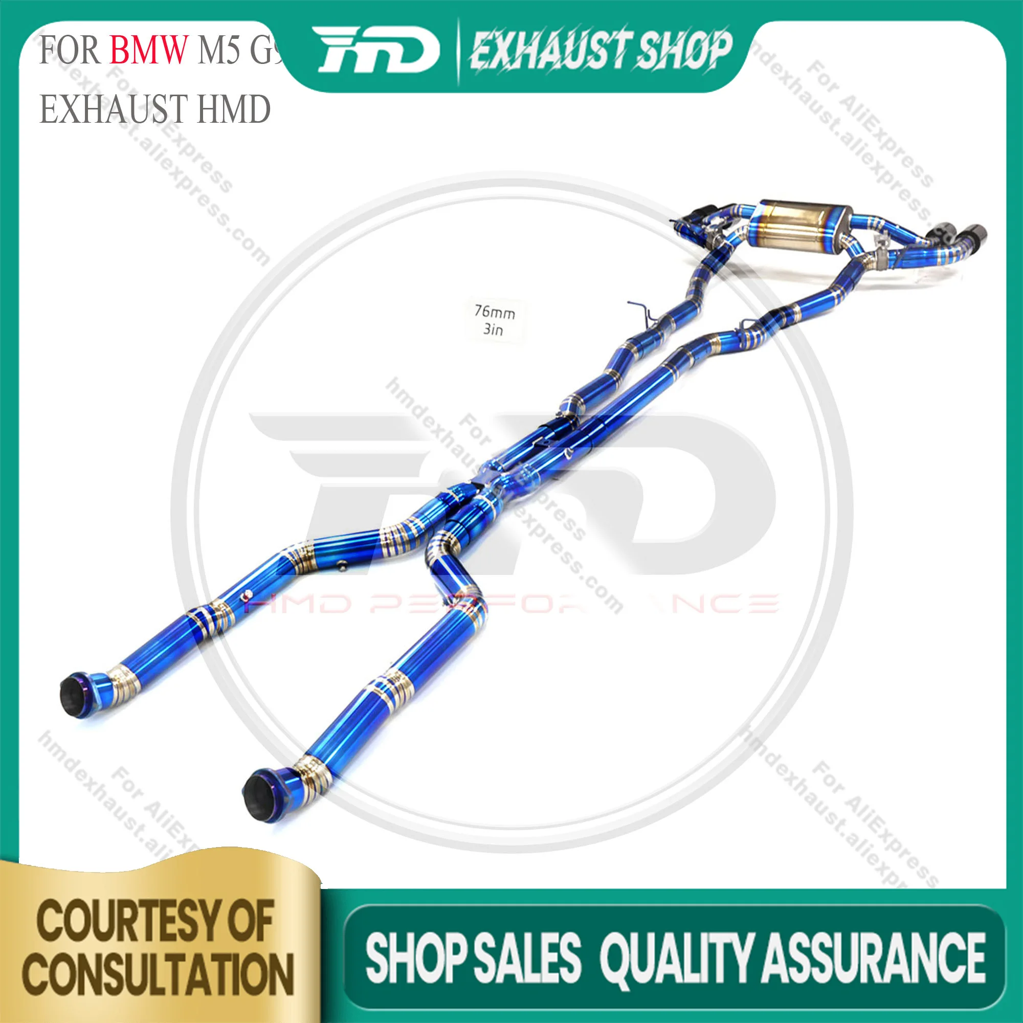

High Quality Catback For BMW M5 G90 4.4T Titanium Alloy Exhaust System Discount Price OEM Valve Muffler Tips HMD