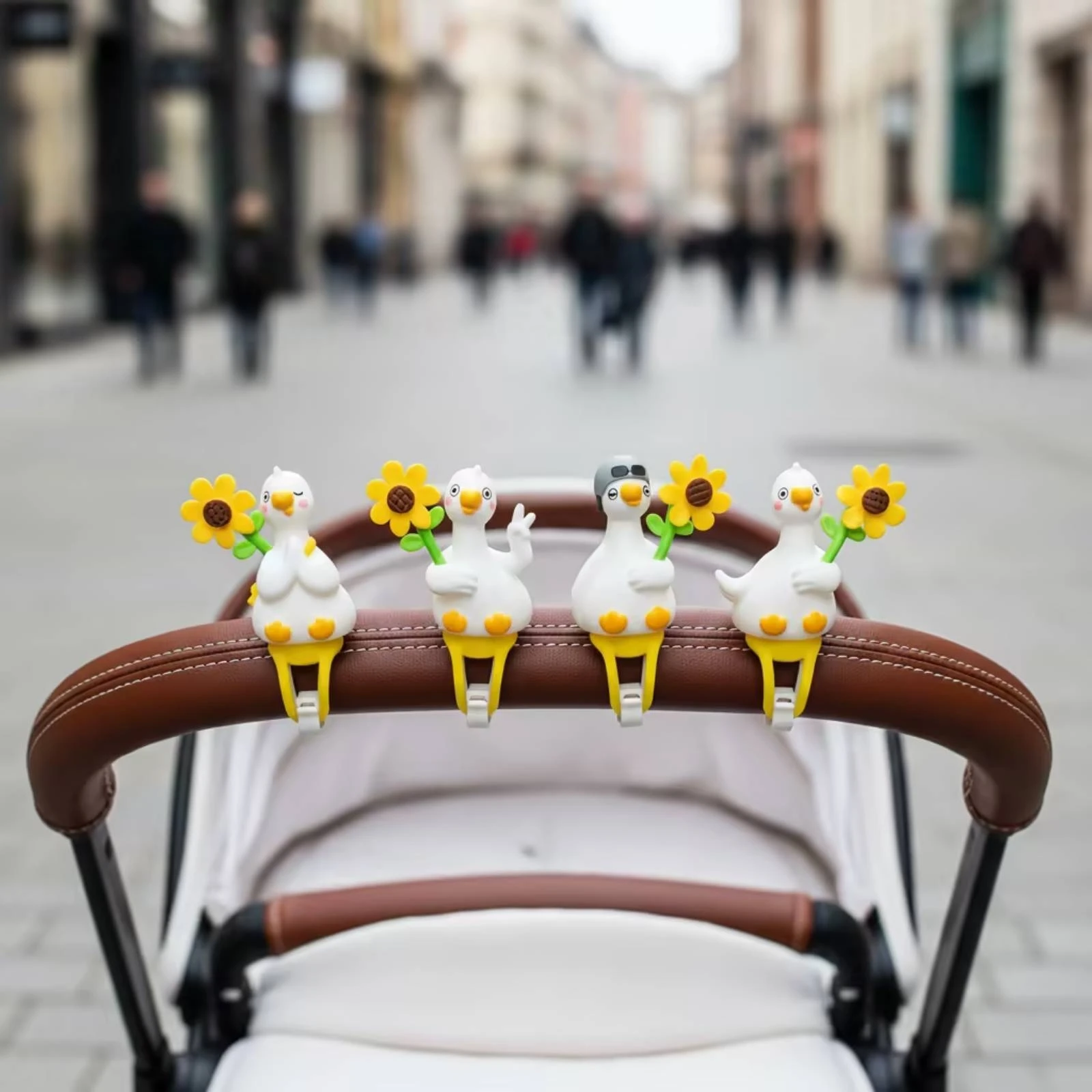 4 Pieces Bike Handlebar Duck Cute Handlebar Duck Yellow Easy Installation for Children, Push-Along Toys