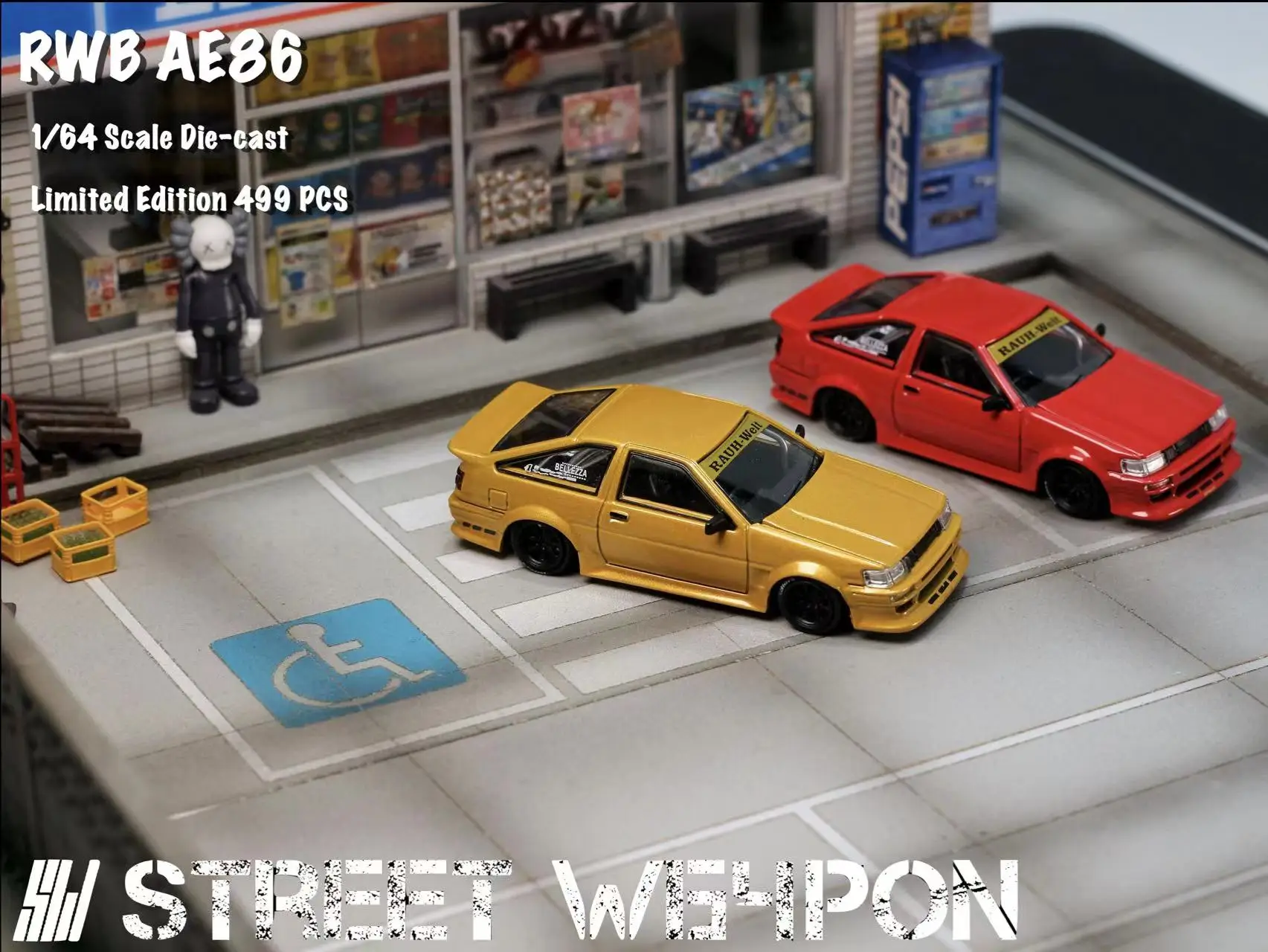 نموذج سيارة Levin-Diecast ، SW 1:64 ، AE86 ، RWB ، أحمر ذهبي ، أرجواني ، طلب مسبق