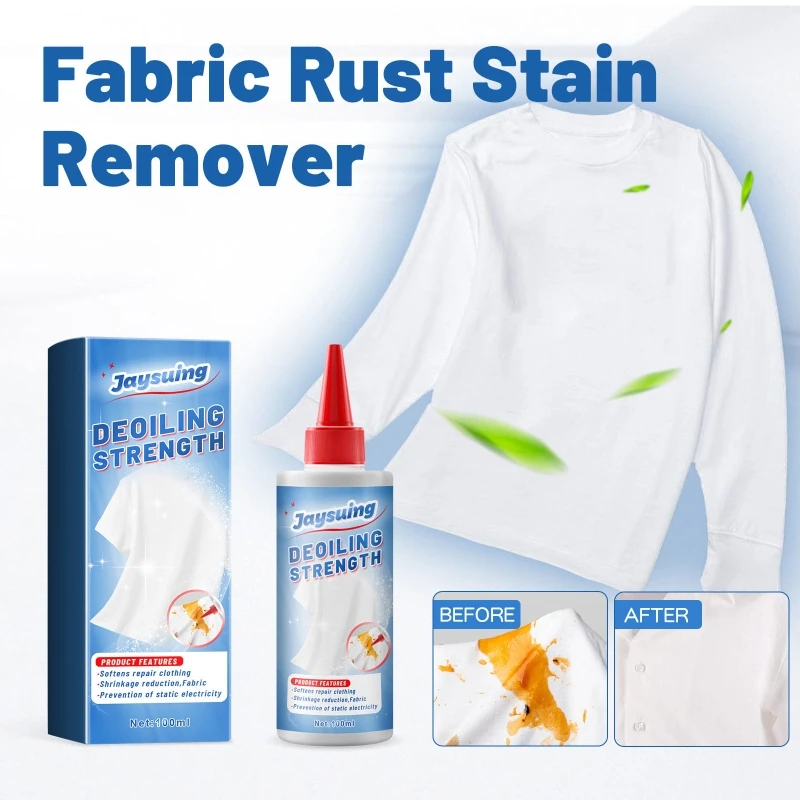 Portable Fabric Rust Stain Remover Quick and Easy Dirt Spots Removal Cleans Rust,Grease,Inks,Coffee,Oil On Clothes Gifts Y5GB