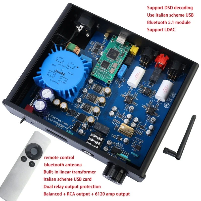 

SUNBUCK DA10 Dual Core ES9038 DSD512 Bluetooth 5.1 Amp Decoder DAC Amp LDAC Decoder