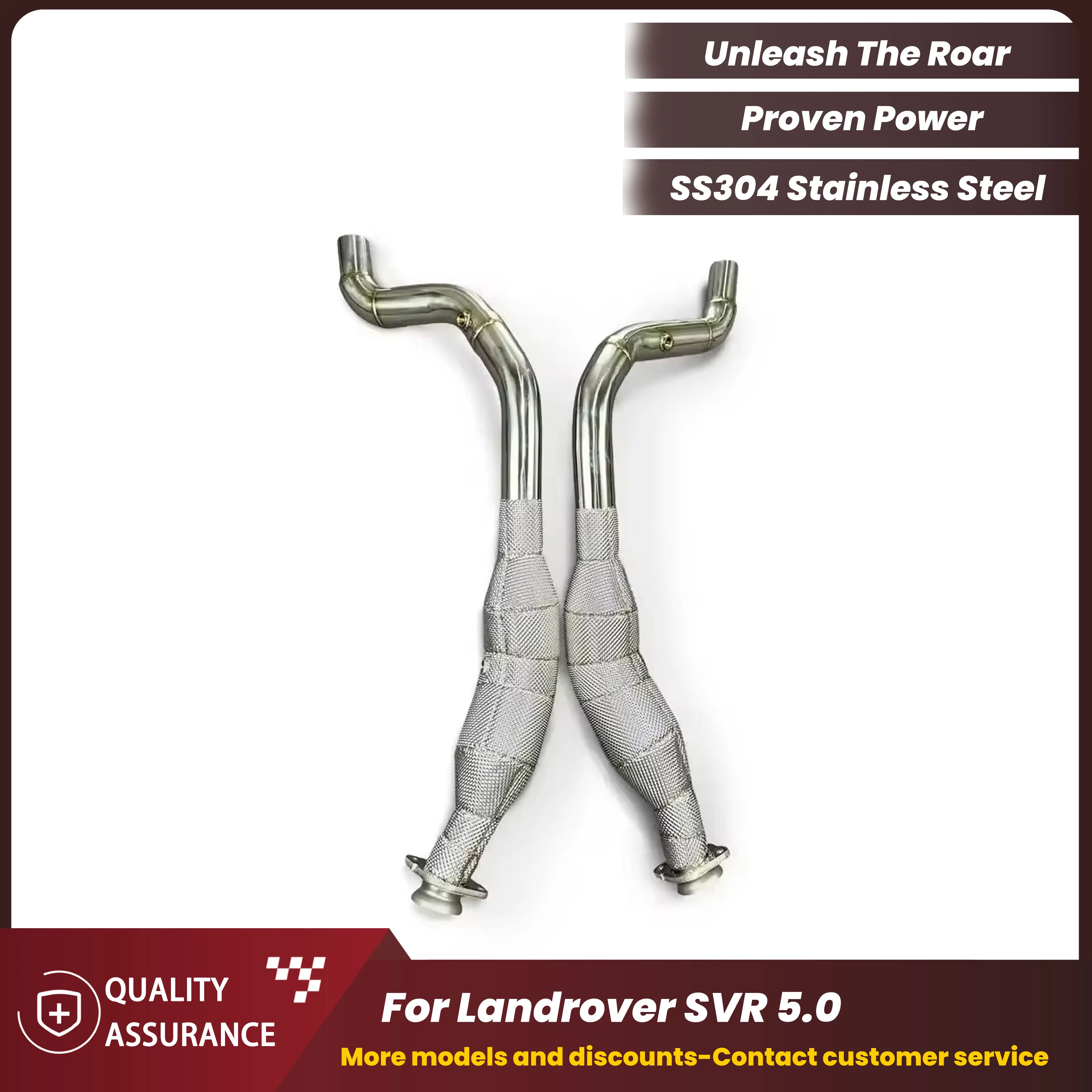 

High Flow Headers with Heat Shield for Range Rover SVR 5.0L 2019-2023 ECCF SUS304 Performance
