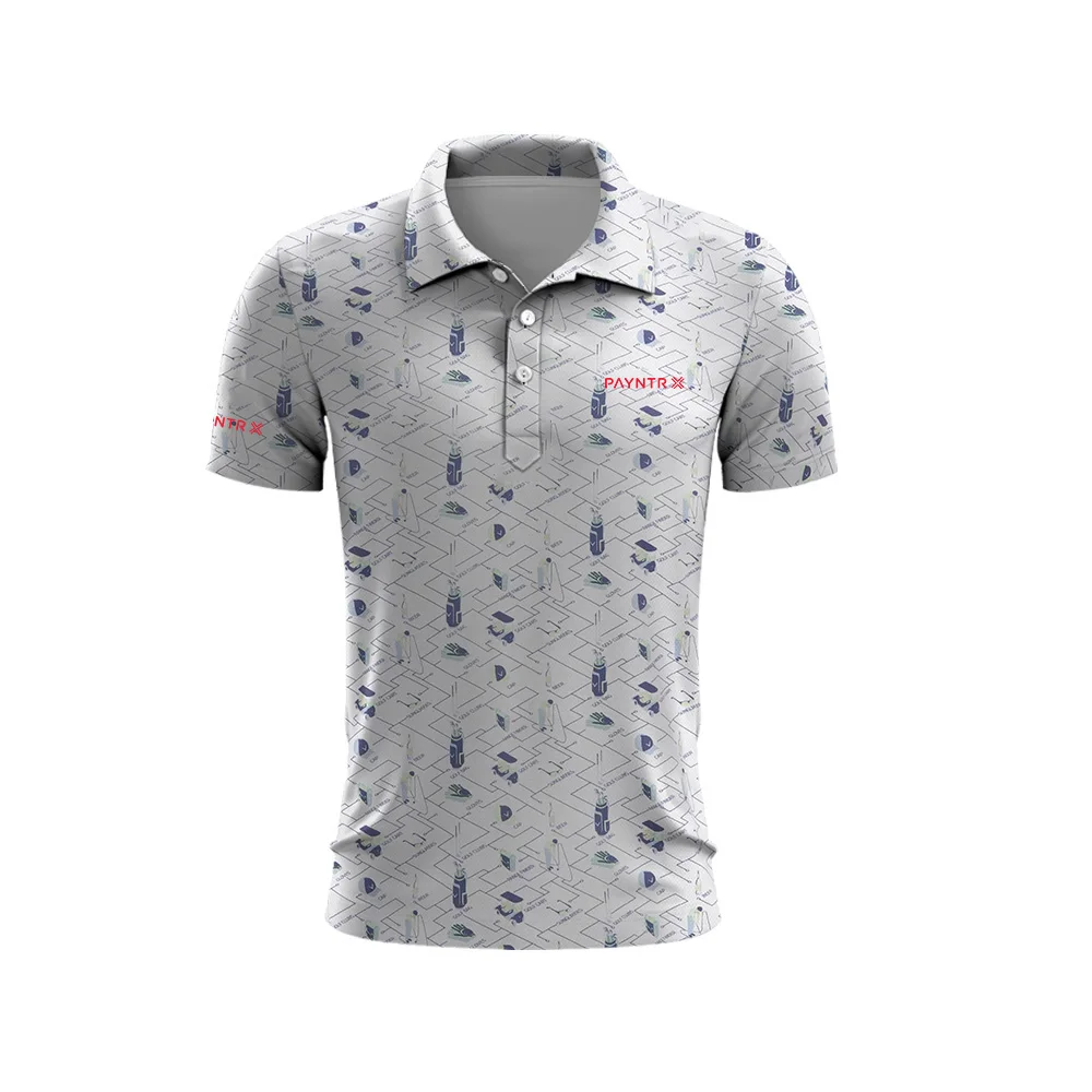 2024 Men\'s Golf Clothing Golf Bag Logo Printed Men\'s Summer Golf T-Shirt Top Quick Drying Golf Club Button T-Shirt Polo Shirt