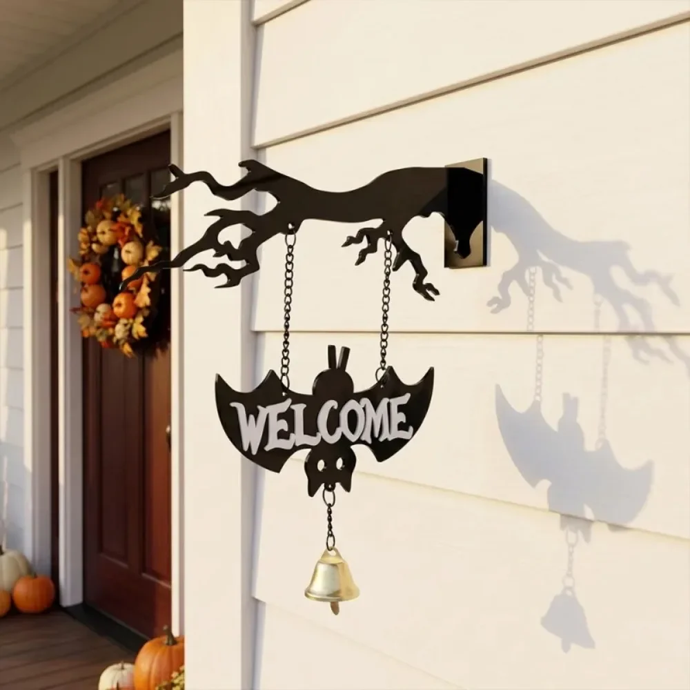 Halloween Dead Branch Bell Wind Chime Acrylic Door Hanging Ghostly Wind Wall Gallery Party Home Hanging Decoration
