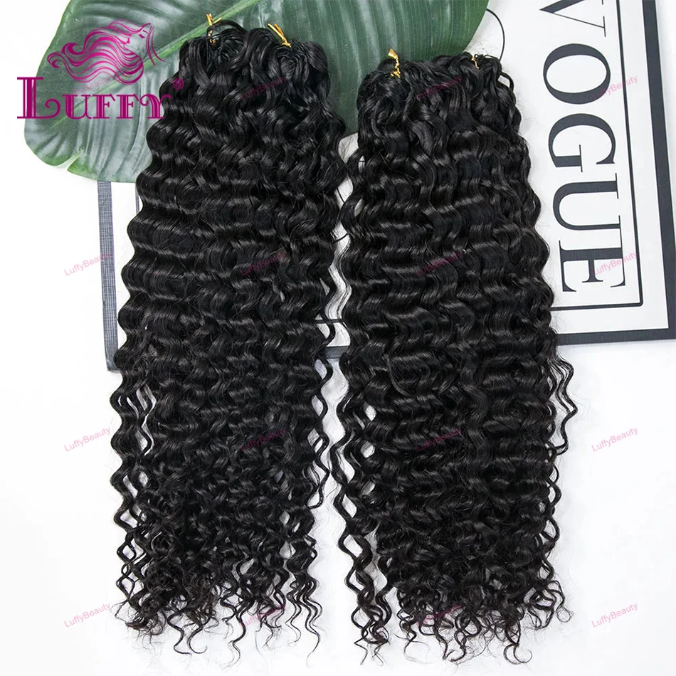 

Knotless Pre-Separated Curly Human Hair Extensions Crochet Hair Water Wave Feather Bundles Reusable For Braiding