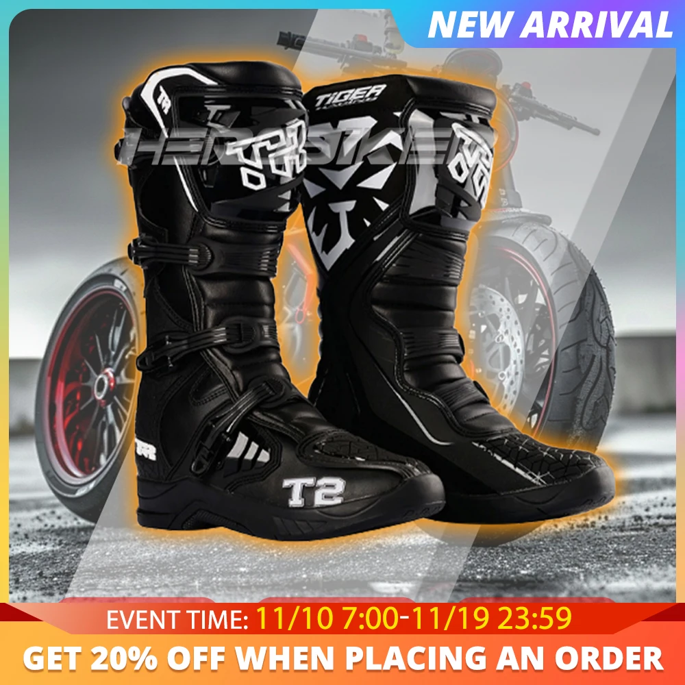 

Professional Motocross Mid-Calf Long High Ankle Off-Road Racing Boots Moto Rider Protective Shoes Men Woman Motorcycle Boots