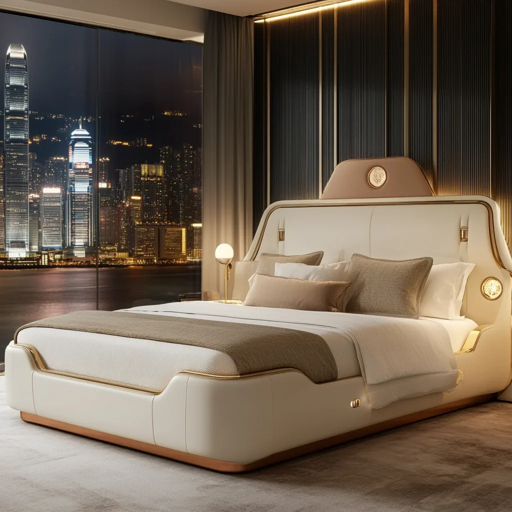 

Luxury Aesthetics Bed Nordic Display King Size Minimalist Modern European Designer Bed Comfortable Wood Muebles Home Furniture