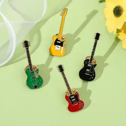 Cartoon Guitar Brooch Brooch Lapel Metal Funny Guitar Lapel Badge Kpop Rock Band Guitar Enamel Pins Friends
