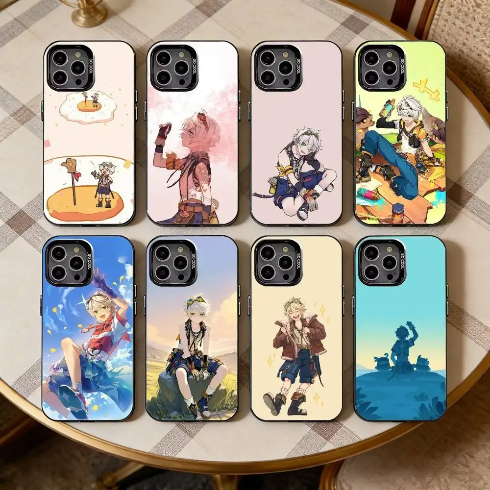 

B-Bennett Genshin Impact Phone Case For iPhone17,16,15,14,13,12,11 Plus,Pro Max Black Candy silver phone case