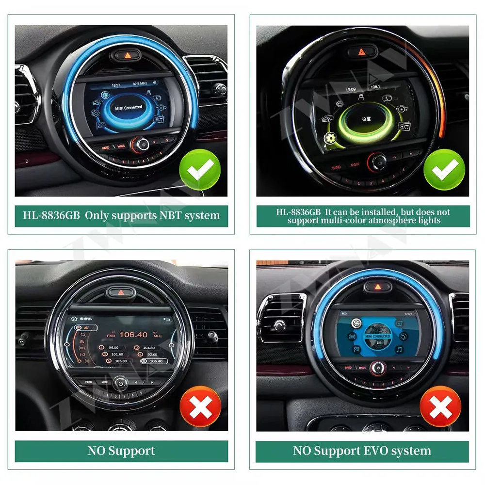 7 Inch Display Touch Screen For BMW Mini F54/55/56/57/60 2014-2024 Android 14 Car GPS Navigation Carplay Car Multimedia Player