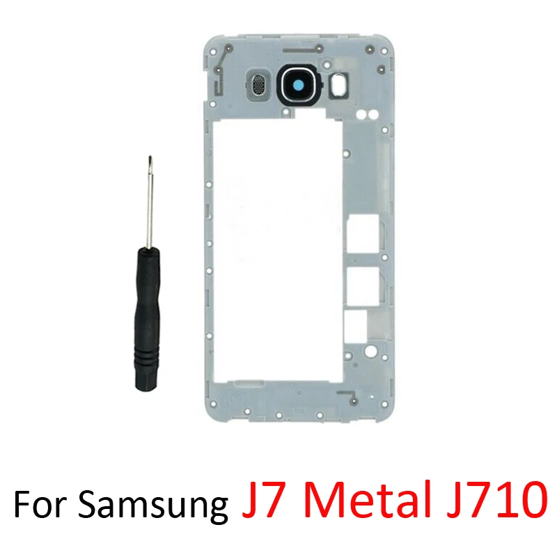 For Samsung Galaxy J7 2016 J710 J710F J710FN J710H J710M J710MN Phone Case Housing Back Frame With Camera Glass Lens