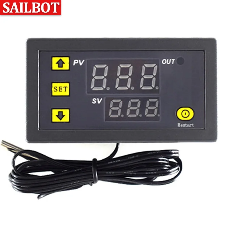 W3230 Mini Digital Temperature Controller 12V 24V 220V Thermostat Regulator Heating Cooling Control Thermoregulator With Sensor