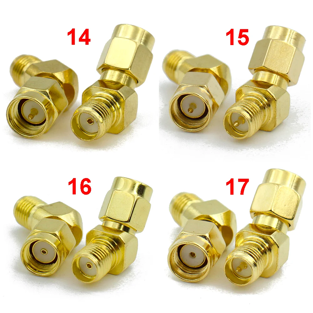 SMA to SMA Adapter Connector sma male female adapter Jack plug RP-SMA 45 135 Degree Right Angle Connector 3 way RF wifi antenna