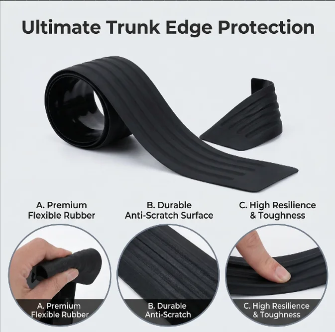 For Mazda 3 6 CX3 CX5 CX7 CX9 MX5 Miata RX8 CX30 CX50 BT50 Atenza Trunk protection strip bumper anti-collision and anti-scratch view 3