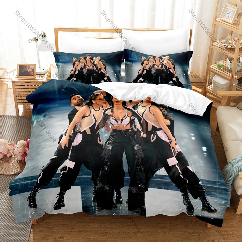 Popular Israeli Singer Noa Kirel Duvet Cover + 2 Pillowcases, Fashion Album Design Bedding Set All Season Use for Enthusiasts