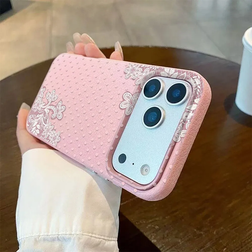 Polka Dot Lace Lichee leather pattern Phone Case For Samsung A57 A36 A26 A07 A55 A35 A16 A06 A54 A34 A25 A24 A15 A14 A05S 4G 5G