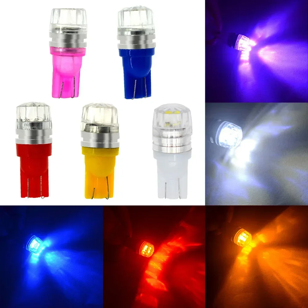 2x Super Bright DC 12V LED Bulbs Car Signal Bulb T10 W5W 194 Low Power Consumption Auto Wedge Backup Parking Trunk Tail Lights