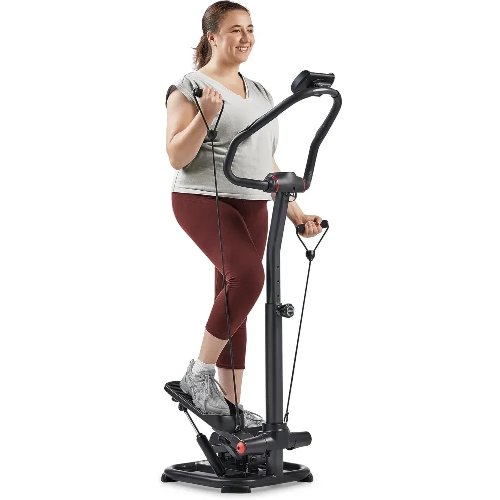 

2-in-1 Premium Power Stepper with Resistance Bands, Low-Impact Cardio, Space-Saving, Height-Adjustable, and Optional