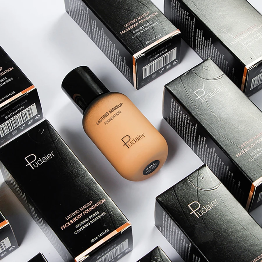 Base líquida facial de 40ML, maquillaje corrector completo, Base resistente al agua, cubierta blanqueadora brillante, Base mate de círculo oscuro, cosmética