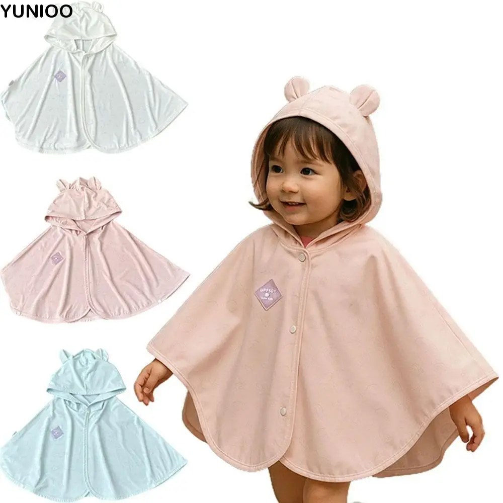 

Breathable Baby Sun Protection Clothing Light-sensing Color Change UPF 50+ Cooling Summer Jacket Hooded Design Anti-mosquito