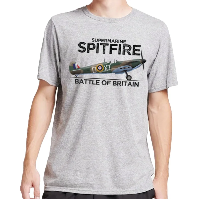 Camiseta manch longu ou court, inspiré de la bataille d'Aeroclassique, digno de Spitfire marin con sourire