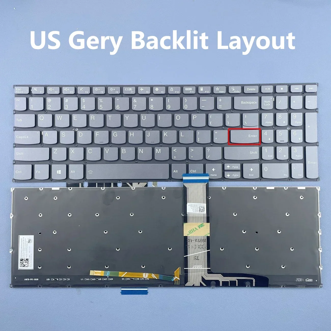 لوحة مفاتيح جديدة بإضاءة خلفية أمريكية/سوئية/كورية/روسية لسلسلة Lenovo Ideapad Yoga Slim 7-15IIL05 7-15IMH05 7-15ITL05
