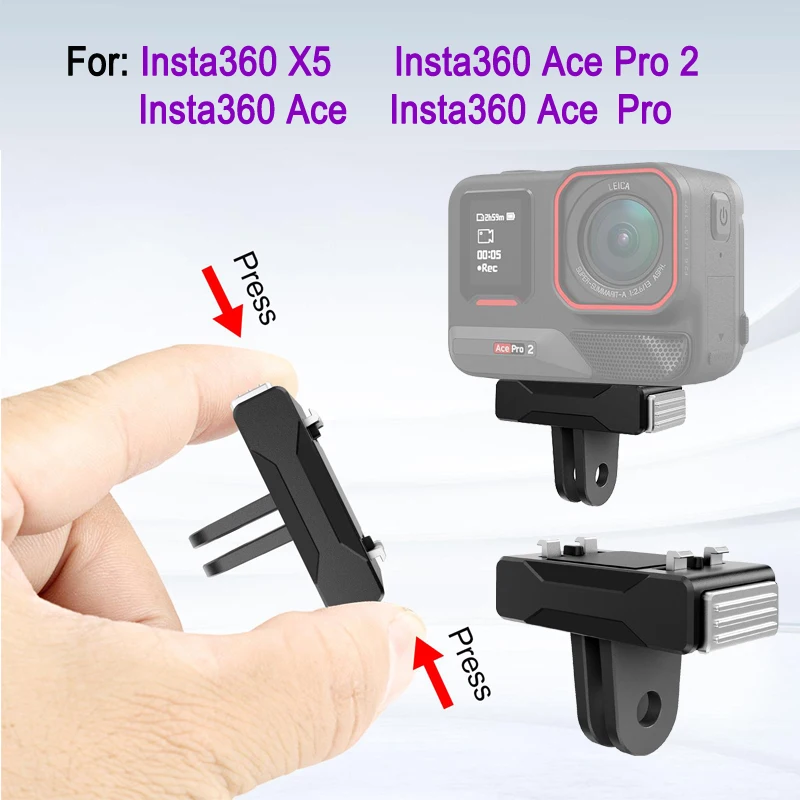 PULUZ Base magnética para cámara panorámica Insta360 X5 / Ace Pro 2, adaptador de liberación rápida, montaje ABS para Insta360 Ace / Ace Pro