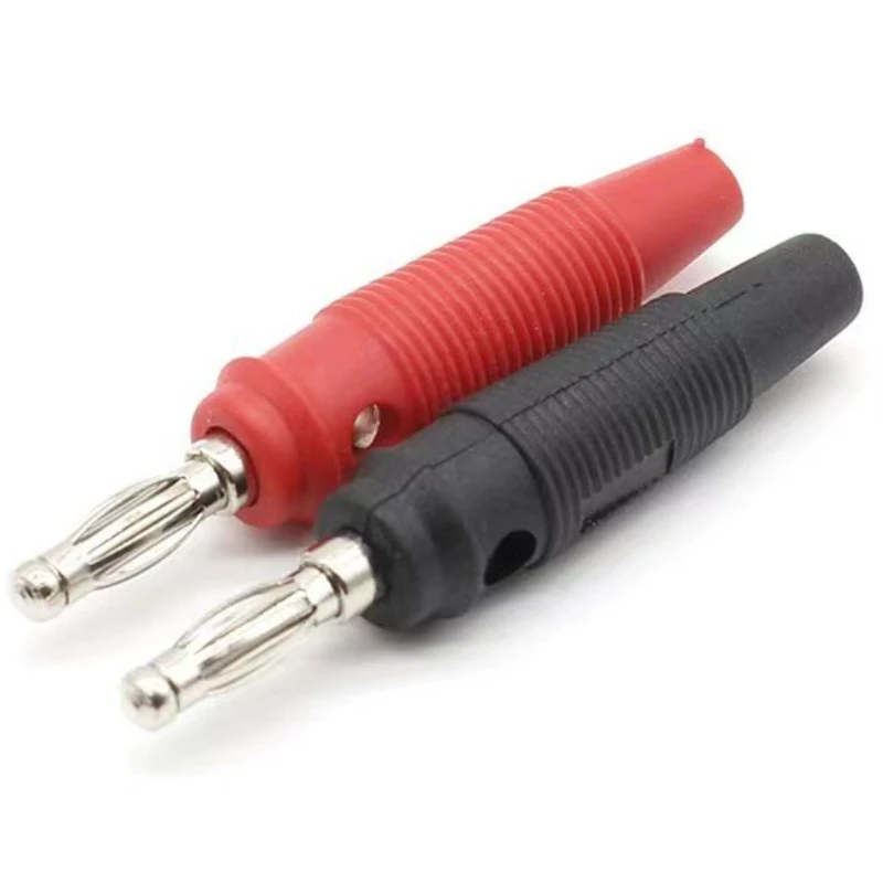 10PCS Red and Black 4mm Solderless Side Stackable Banana Plug