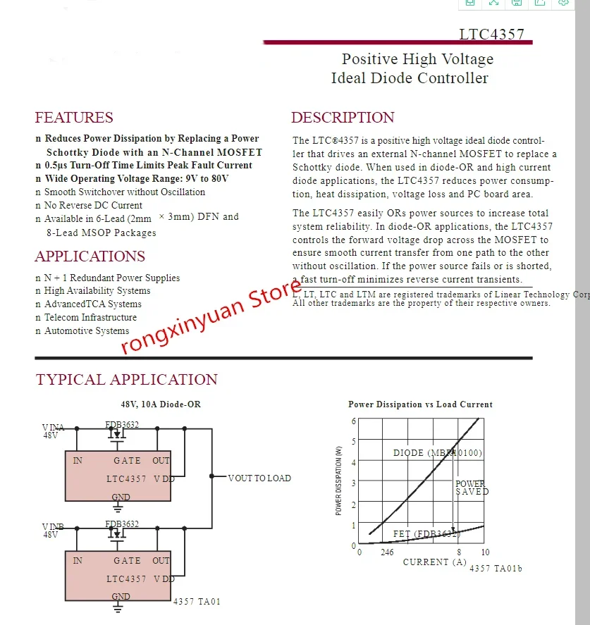 Muslimb # TRPBF marcatura: LTCXD muslim# PBF muslimb LTC4357 Controller diodo ideale ad alta tensione positivo nuovo originale