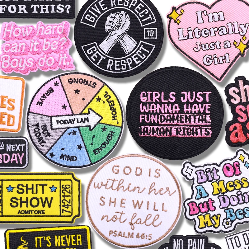 Neue Hüte Jacken Nähen Patch Persönlichkeit Brief Slogan Gestickte Patches Cartoon Brief Patch Eisen Auf Patches Für Kleidung DIY