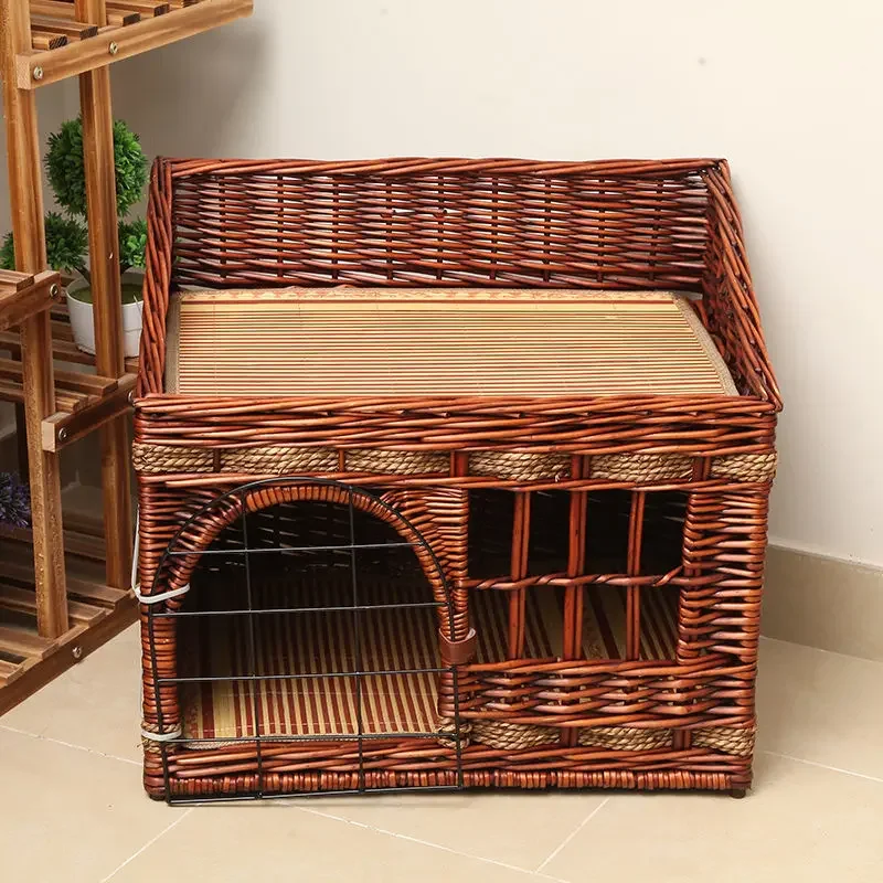 Cat's Nest Summer Cool Nest Four season universal closed cat nest Vine woven double-layer cat cage